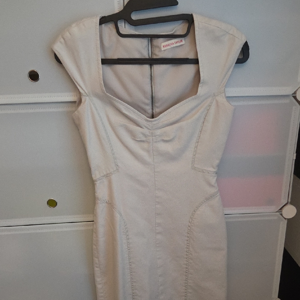 Rebecca Taylor Elegant Cream Mini Dress